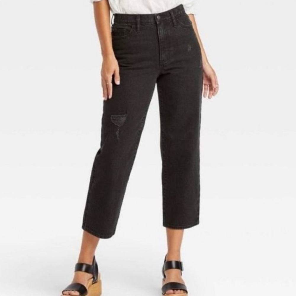 Universal Thread Vintage Straight High Rise Crop Jeans - Picture 2 of 5